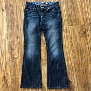 PAIGE Laurel Canyon High-Rise Bootcut Jeans in Dark Wash